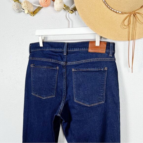 Mott & Bow Oliver Straight Leg Jeans in Dark Wash Indigo Stretch  34x32 - Picture 7 of 12